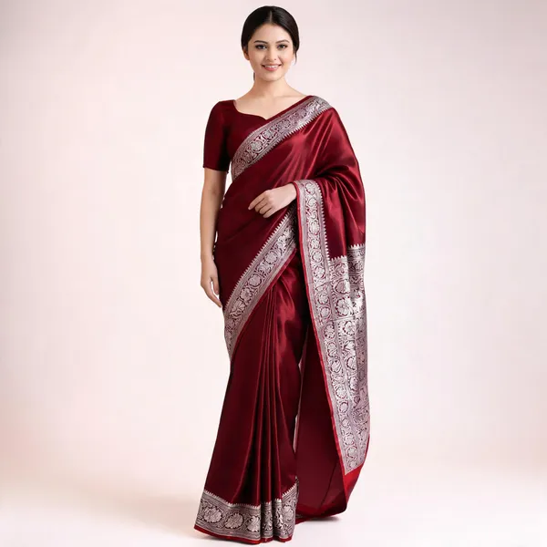 Weaver_Store_Woven_Banarasi_Art_Silk_Saree_(Maroon)