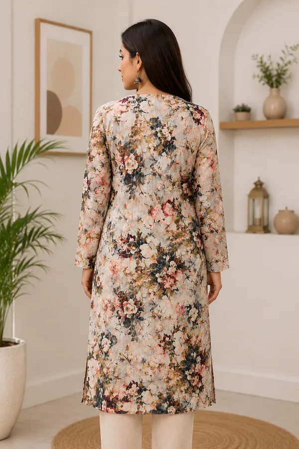 Women's_Beige_Floral_Printed_Straight_Kurta