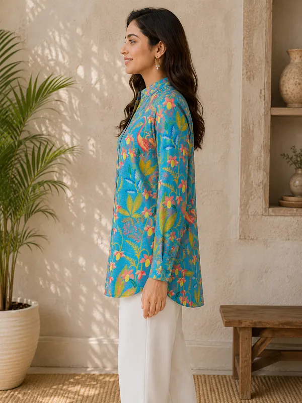 Women's_Tropical_Bird_Print_Mandarin_Collar_Shirt