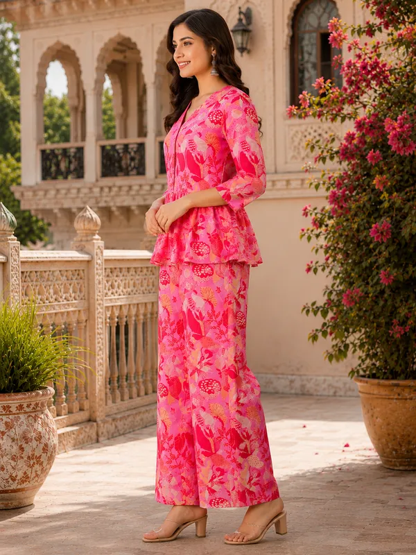 Women's_Pink_Floral_Printed_Peplum_Co-Ord_Set