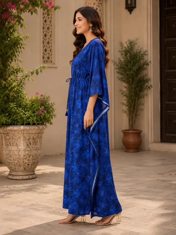 Women's_Royal_Blue_Printed_Kaftan_Maxi_Dress