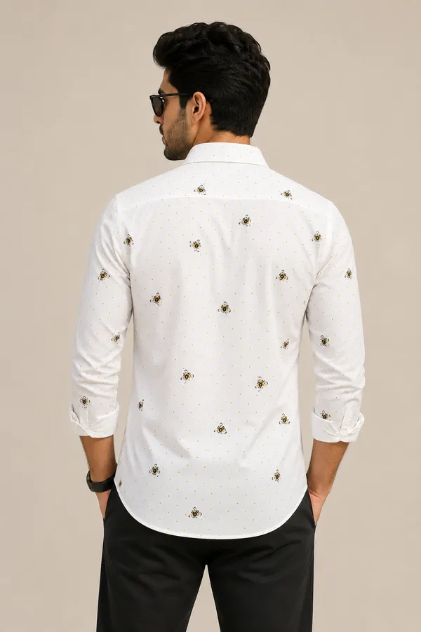 Bee_Printed_White_Shirt