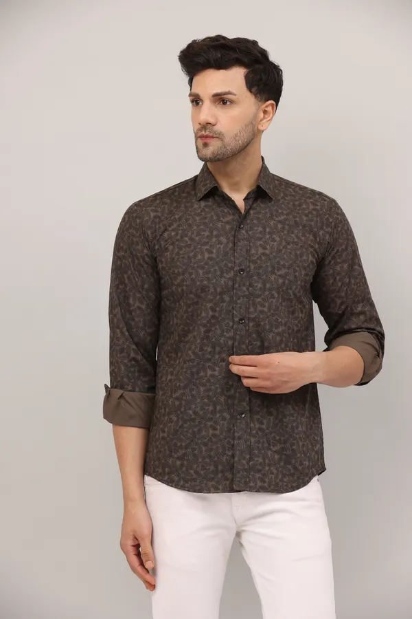 Coffee_Brown_Printed_Shirt