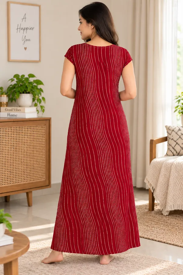 Women_Maroon_Wavy_Striped_Casual_Maxi_Dress