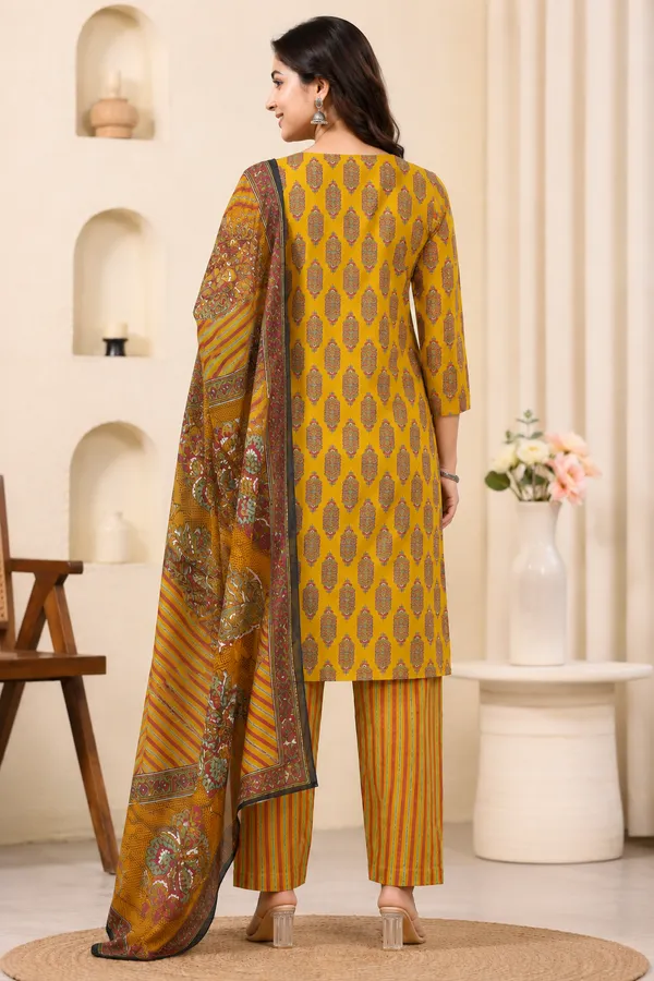 Women_Mustard_Yellow_Printed_Kurta_Pant_Dupatta_Set
