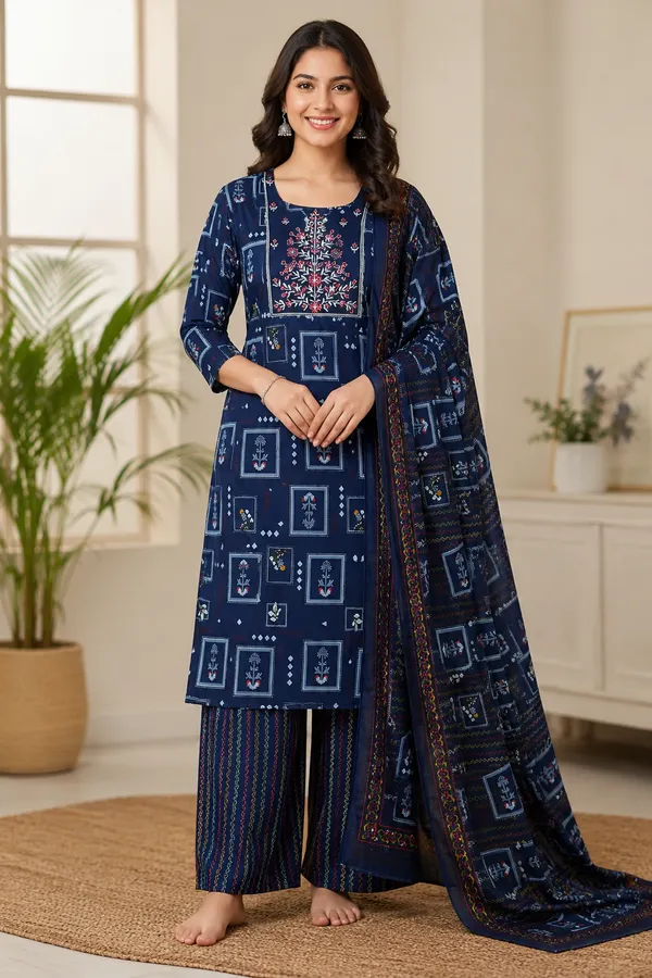 Women_Navy_Blue_Printed_Kurta_Palazzo_Dupatta_Set