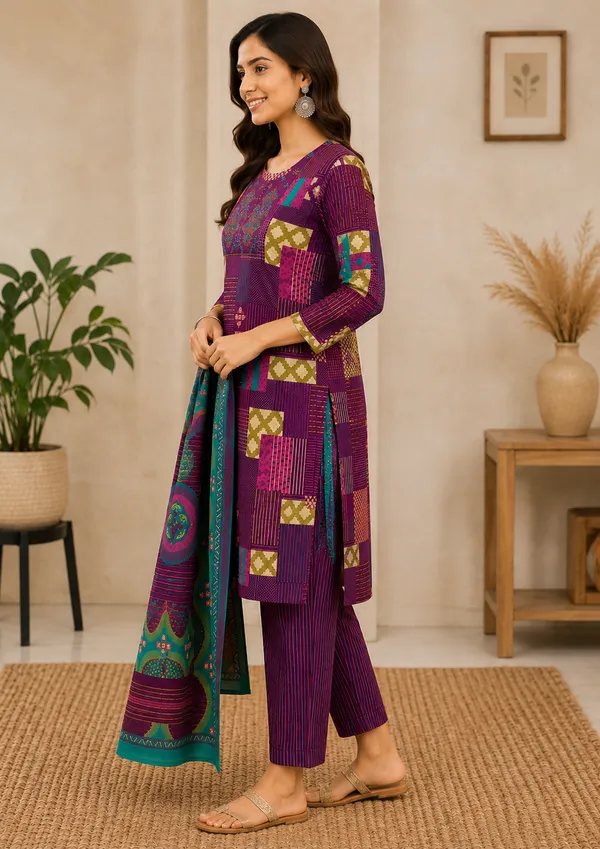Women_Purple_Multicolour_Printed_Kurta_Pant_Dupatta_Set