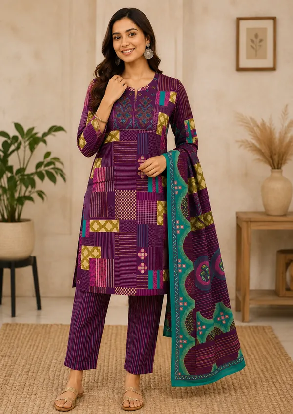 Women_Purple_Multicolour_Printed_Kurta_Pant_Dupatta_Set