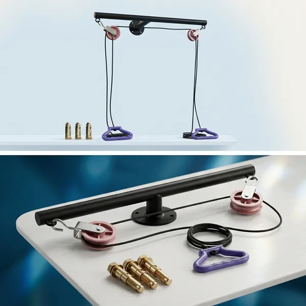 Albiokart_Steel_Wall_Mount_T-Frame_Shoulder_Pulley_Set