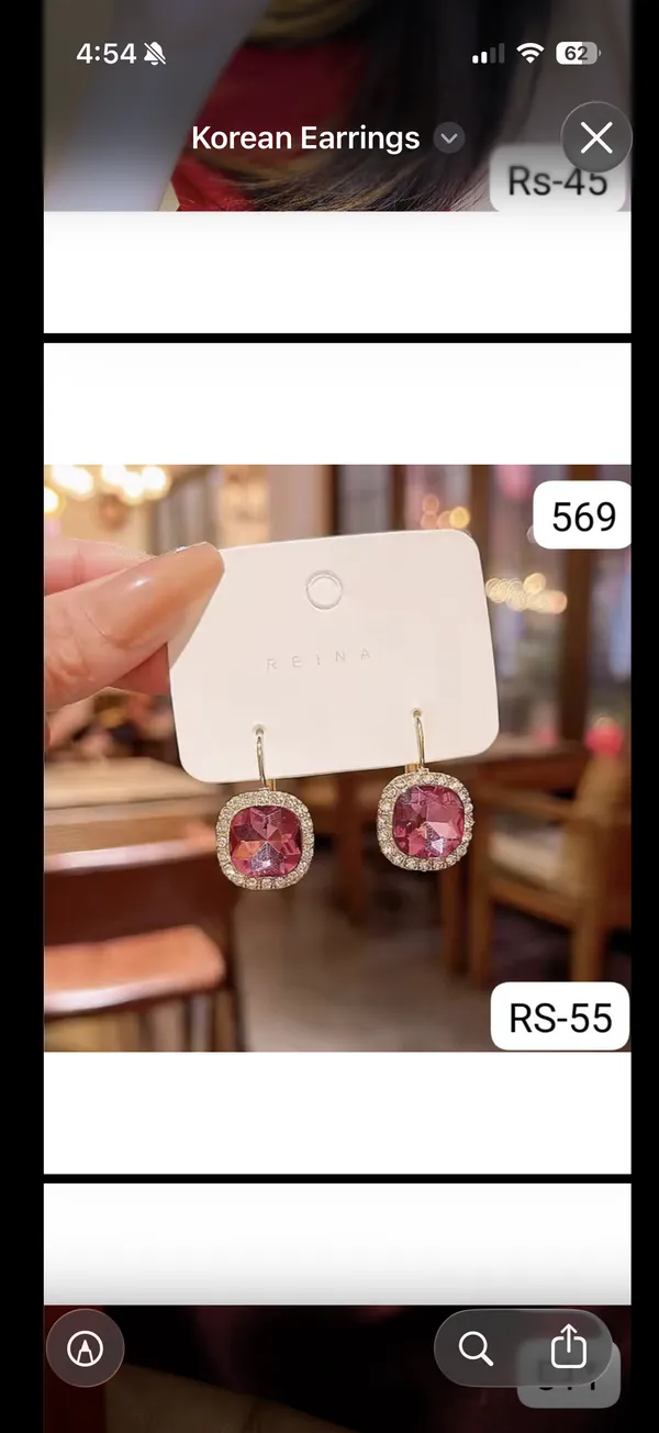 Pink_Square_Drop_Earrings_for_Women