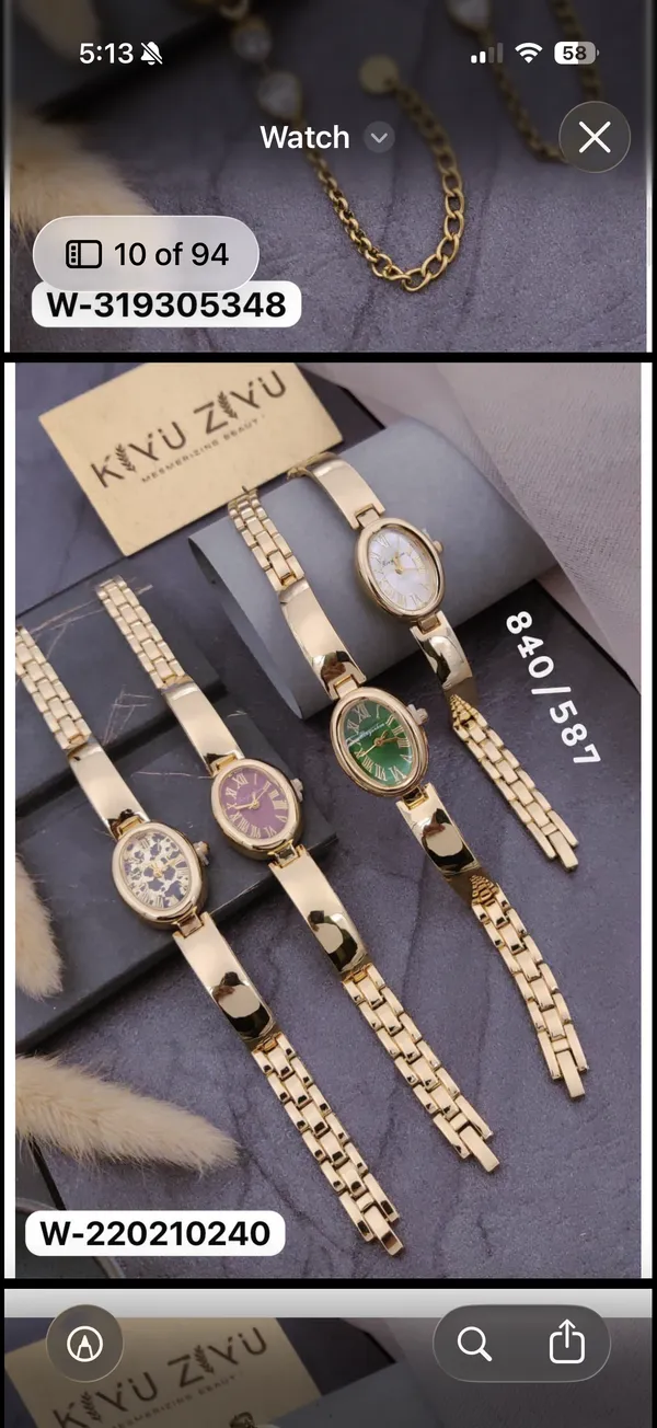 Gold_Tone_Round_Dial_Bracelet_Watch_Set