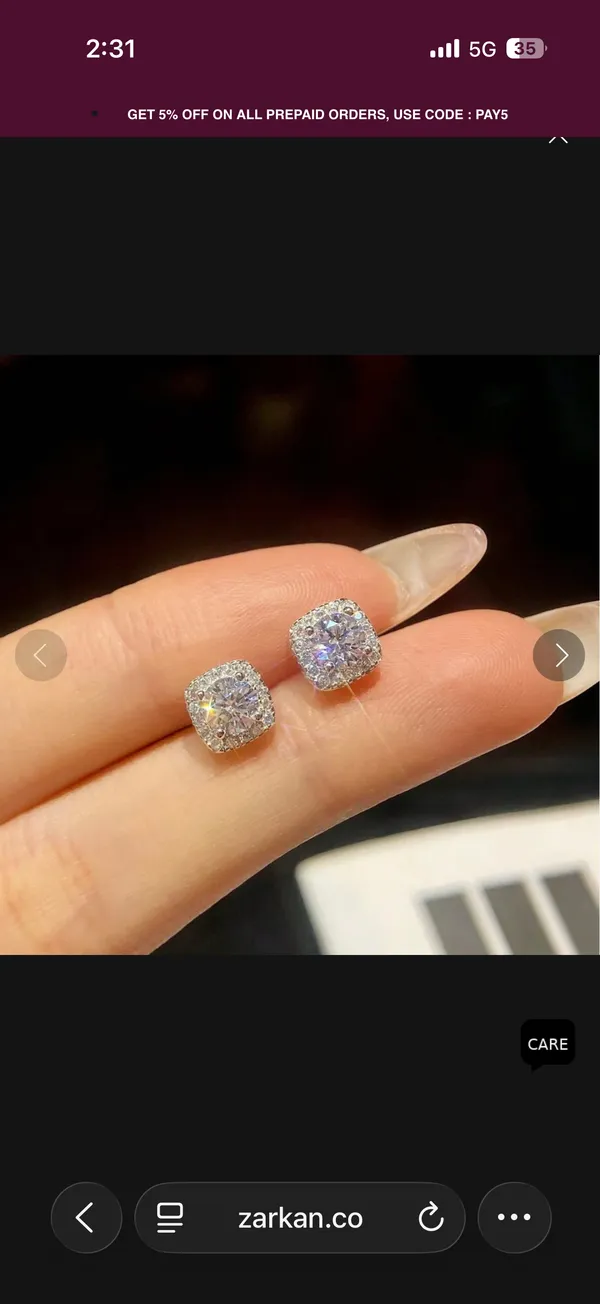 Silver_Tone_Crystal_Square_Stud_Earrings_for_Women