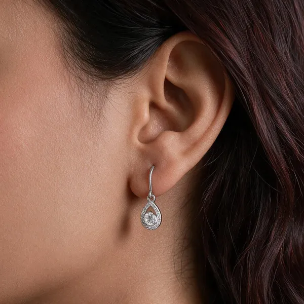 Silver_Tone_Teardrop_Drop_Earrings_For_Women