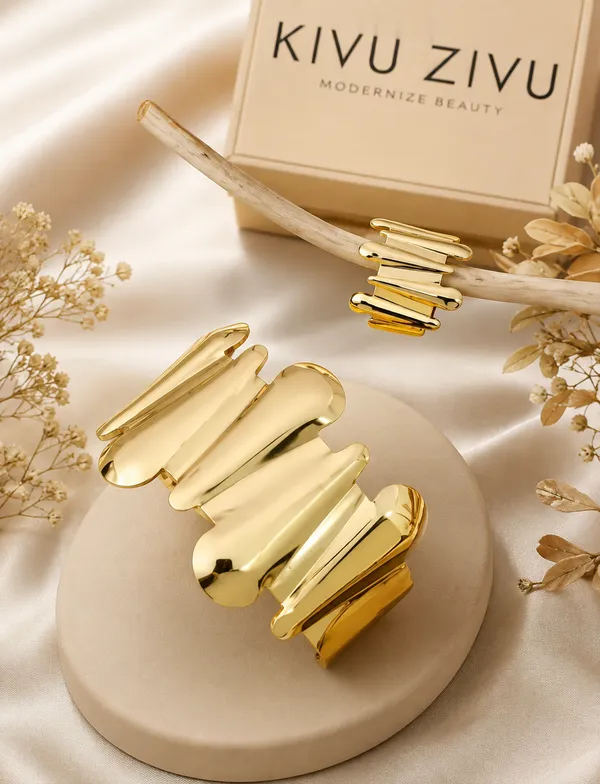 Gold_Metal_Bracelet_&_Ring_For_Women_Pack_Of_2