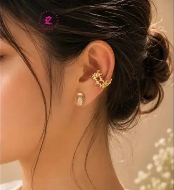Gold_Floral_Ear_Cuff_Earring_For_Women