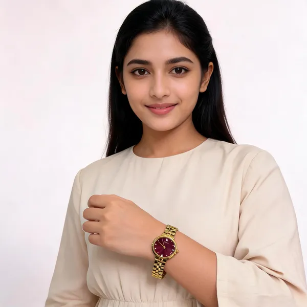 Gold-Tone_Analog_Watch_For_Women