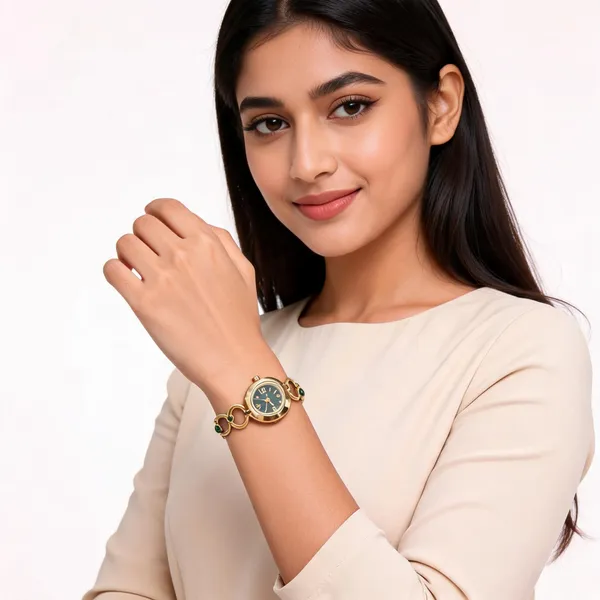 Gold_Tone_Bracelet_Style_Watch_For_Women