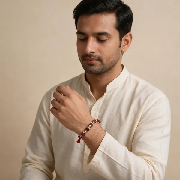 Red_Thread_Rudraksha_Beaded_Rakhi_For_Men