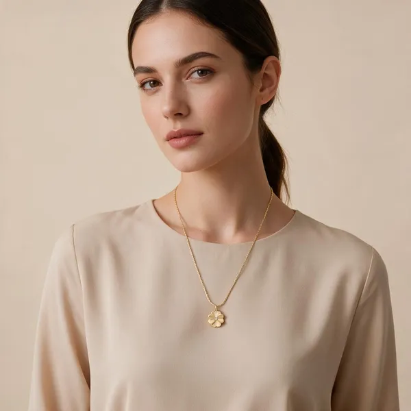 Gold_Tone_Floral_Pendant_Necklace_For_Women