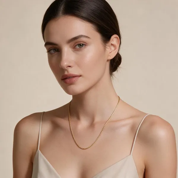 Gold_Tone_Delicate_Chain_Necklace_For_Women