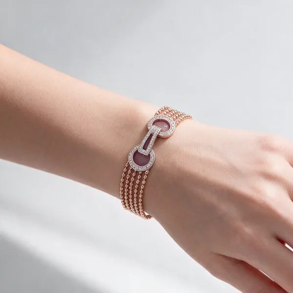 Gold_Tone_Linked_Motif_Multi_Strand_925_Silver_Bracelet_For_Women
