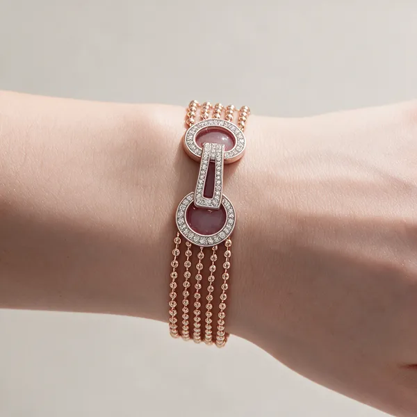 Gold_Tone_Linked_Motif_Multi_Strand_925_Silver_Bracelet_For_Women