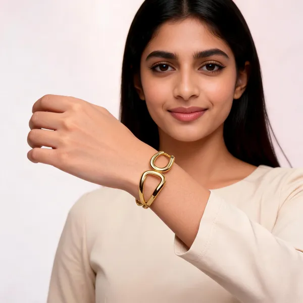 Gold_Tone_Geometric_Open_Bracelet_For_Women