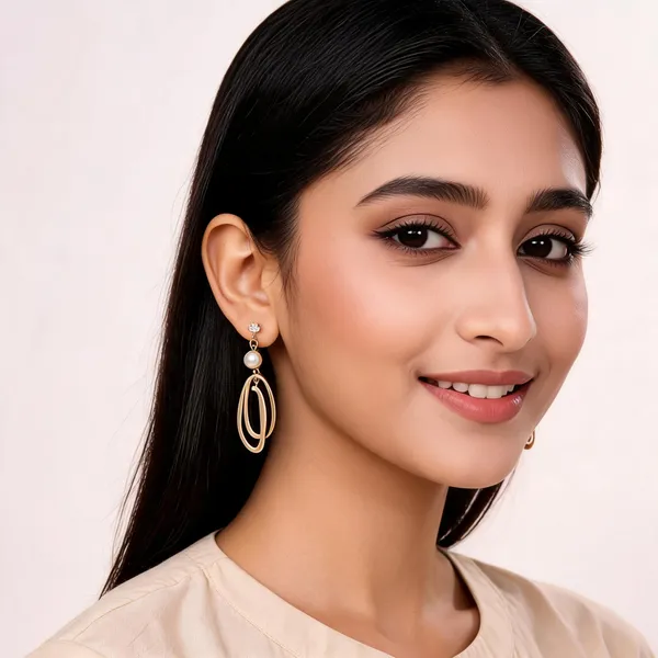 Gold_Tone_Pearl_Drop_Oval_Earrings_For_Women