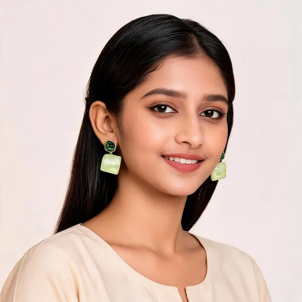 Green_Geometric_Earrings_For_Women