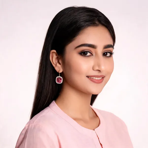 Pink_Square_Drop_Earrings_For_Women