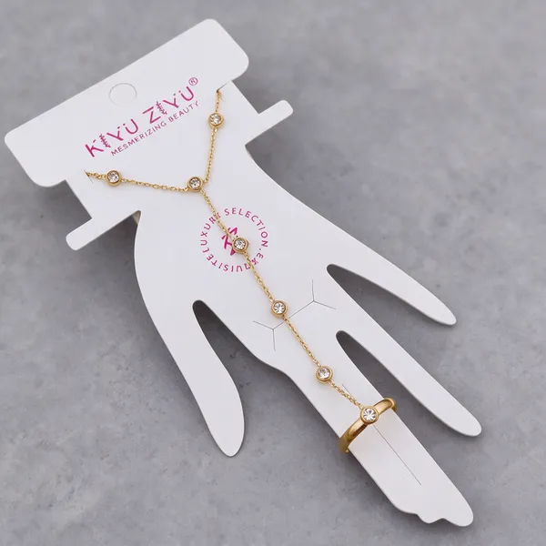 Gold_Tone_Chain_Linked_Hand_Chain_Bracelet_Ring_For_Women