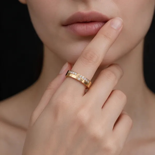 Gold_Tone_Stone_Detail_Ring_For_Women