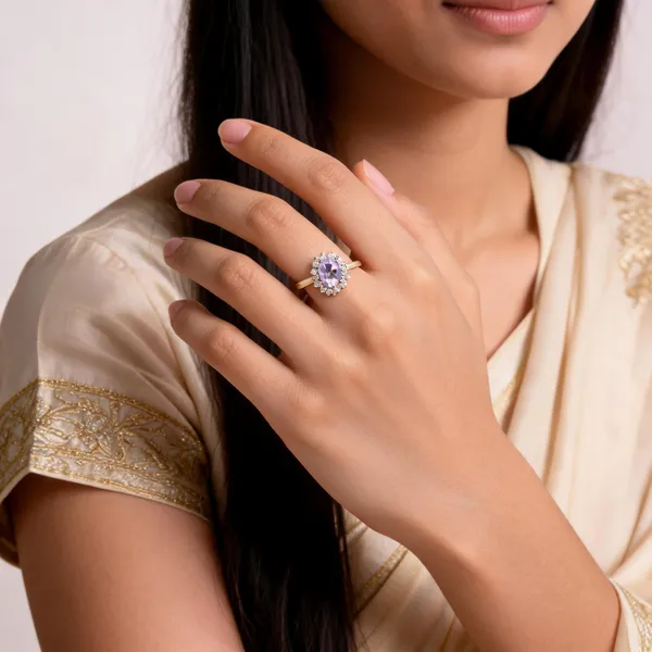Gold_Tone_Oval_Halo_925_Silver_Ring_For_Women