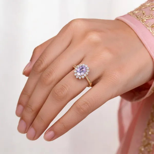 Gold_Tone_Oval_Halo_925_Silver_Ring_For_Women