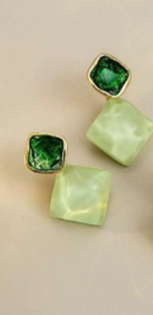 green_Geometric_Earrings_for_Women