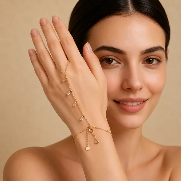 Gold_Tone_Charm_Hand_Chain_Bracelet_For_Women