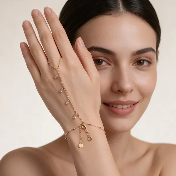 Gold_Tone_Charm_Hand_Chain_Bracelet_For_Women
