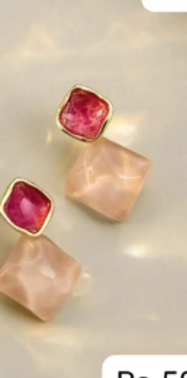 red_Geometric_Earrings_for_Women