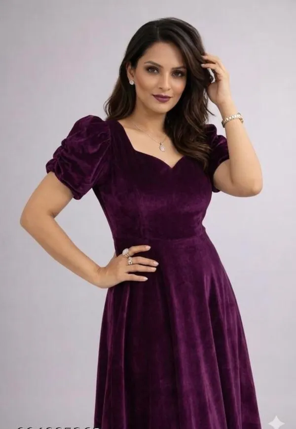 Purple_Velvet_Fit_And_Flare_Dress_For_Women