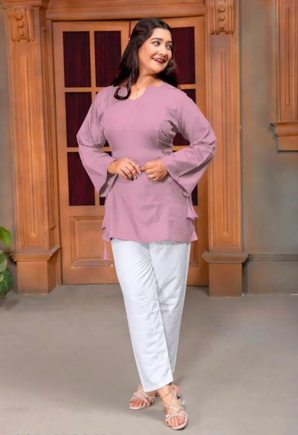 Mauve_Viscose_Rayon_Tie-Waist_Relaxed_Fit_Tunic_Top_For_Women