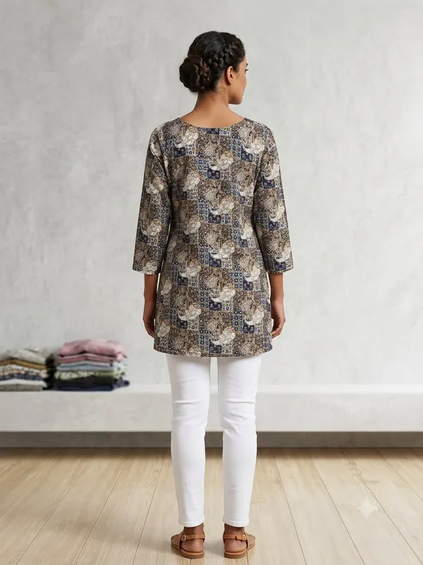 Multicolor_Soft_Silk_Straight_Fit_Tunic_Top_For_Women