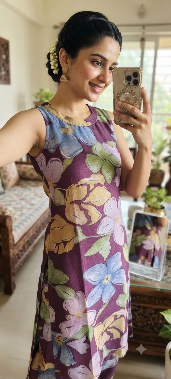 Purple_Soft_Silk_Floral_Print_Sleeveless_Jumpsuit_For_Women