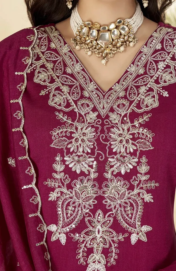 Rani_Pink_Vichitra_Silk_Embroidered_Straight_Kurta_Set_For_Women