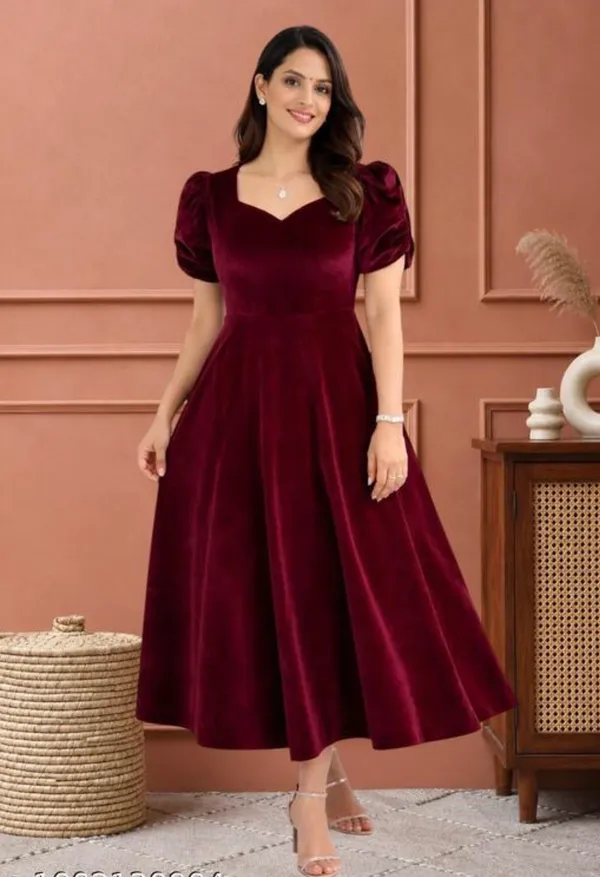 Maroon_Velvet_Fit_And_Flare_Dress_For_Women
