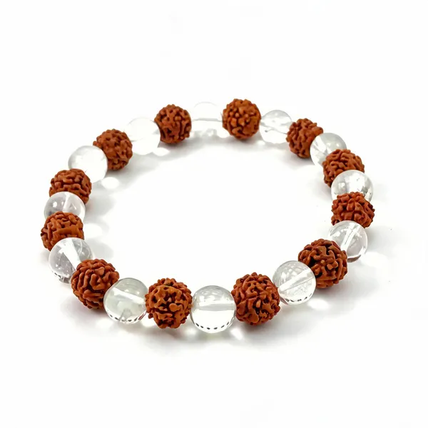 Rudraksha_And_Clear_Quartz_Bead_Bracelet