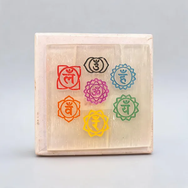 7_Chakra_Selenite_Plate