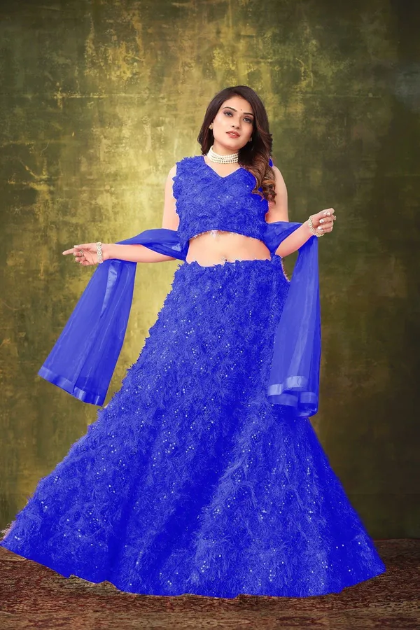 Aatvi_Embellished_Semi_Stitched_Lehenga_Choli_Blue