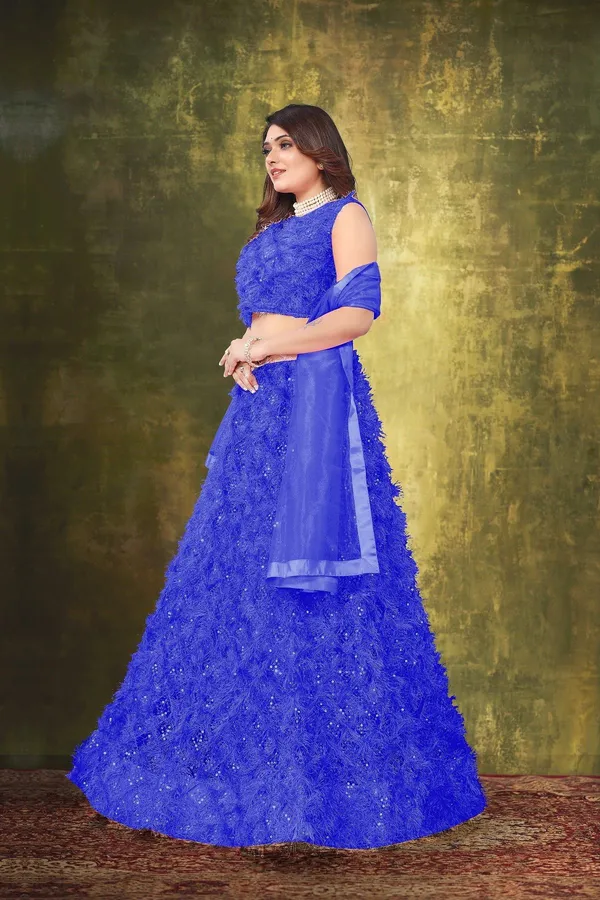 Aatvi_Embellished_Semi_Stitched_Lehenga_Choli_Blue