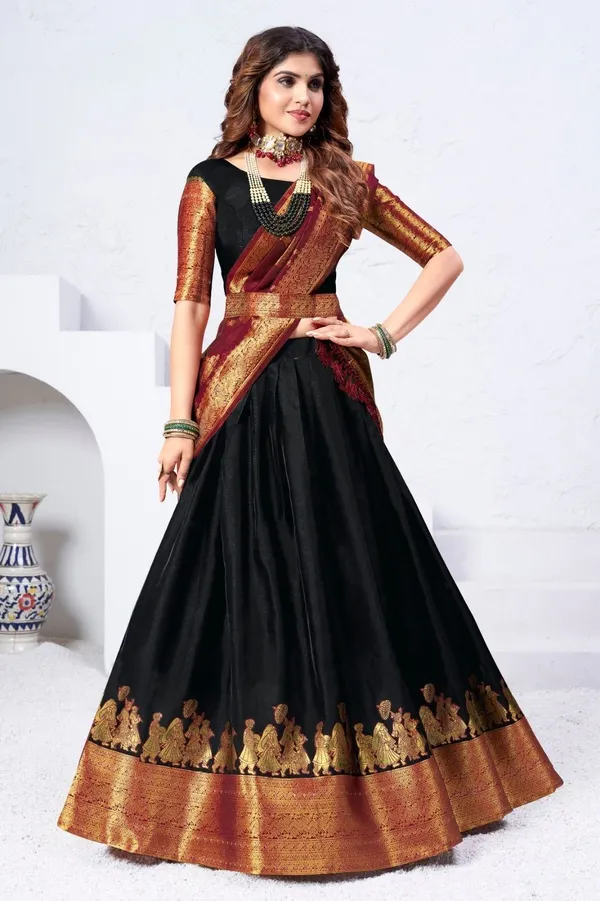 Aatvi_Embellished_Semi_Stitched_Lehenga_Choli_(Black)