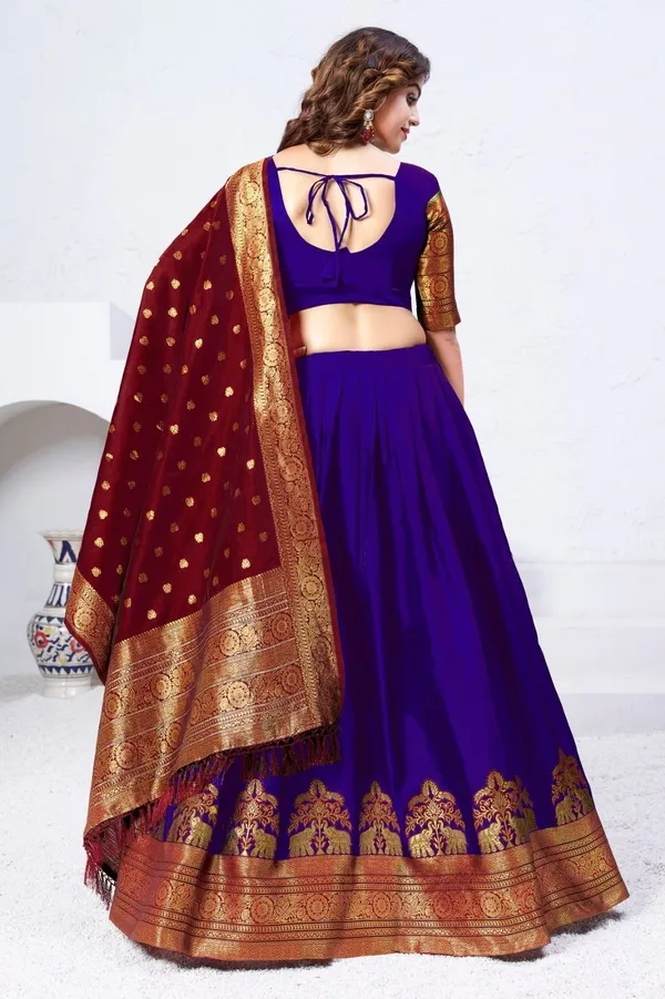 Aatvi_Embellished_Semi_Stitched_Lehenga_Choli_(Purple)